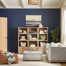 Blaine Wooden Drum Flush Mount (17")