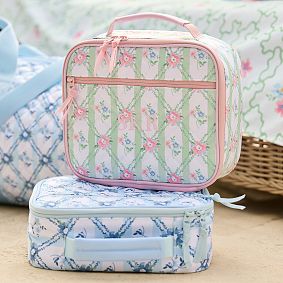 Hill House Home Quilted Cold Pack Lunch Box, Pink/Green