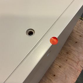 Open Box: Stack Me Up 2-Drawer Bookcase (30") - Simply White, Brushed Brass