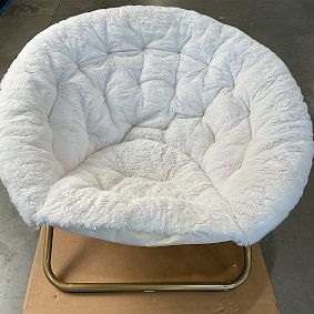 Open Box: Polar Bear Faux Fur Ivory Hang-A-Round Chair