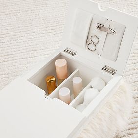 Mani Pedi Feathery Fur Lapdesk-Ivory