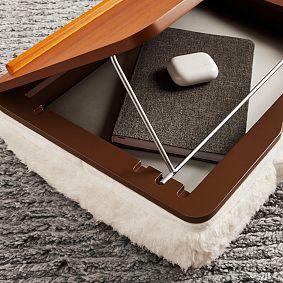 Adjustable Cozy Sherpa Lapdesk with Storage-Ivory