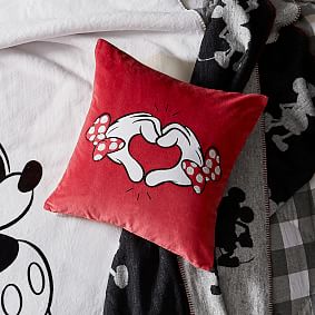Disney Minnie Mouse Heart Hands Velvet Pillow Cover