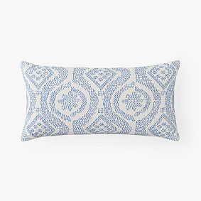 Embroidered Lumbar Pillow Cover