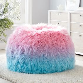 Large Snowcone Faux Fur Bean Bag Chair
