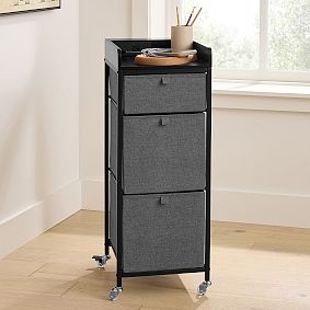 Tall Plug-In Rolling Cart with AC Plug and USB A/C (35")