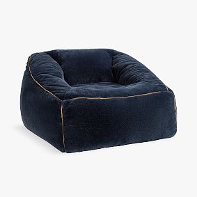 Open Box: Modern Bean Bag Large Lounger - Camden Faux Fur Navy