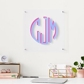 Acrylic Square Decal Monogram