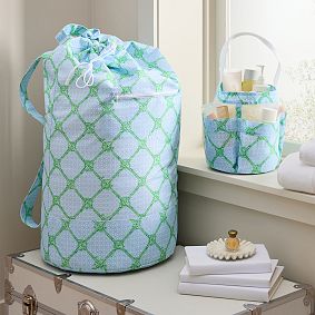 Lilly Pulitzer Bamboo Butterfly Shower Caddy &amp; Laundry Bag Set