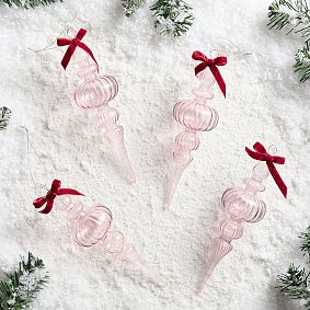 LoveShackFancy Glass Finial Ornaments - Set of 4