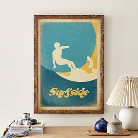 Vintage Framed Surf Posters