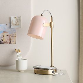 Glass Shade Wireless Charging Task Lamp (17.5")
