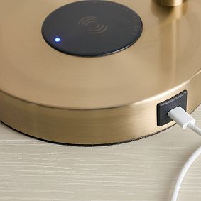 Glass Shade Wireless Charging Task Lamp (17.5")