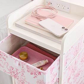 LoveShackFancy Tall Plug-In Rolling Cart with AC Plug &amp; USB A/C (12.75"x35.25")