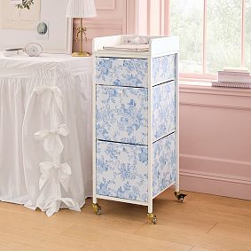 LoveShackFancy Tall Plug-In Rolling Cart with AC Plug &amp; USB A/C (12.75"x35.25")