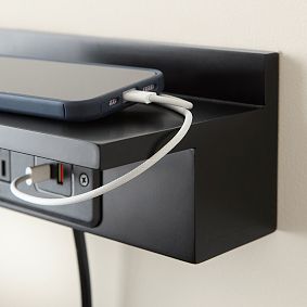 No Nails Mini Plug In Ledge with USB A/C (11.75")
