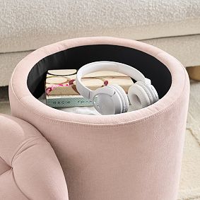 Tufted Round Storage Ottoman