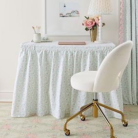 Hill House Home Clematis Scallop Floral Desk Skirt