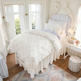 LoveShackFancy Bow Heart Swiss Dot Pillow