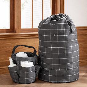 Boxter Plaid Shower Caddy &amp; Laundry Bag Set