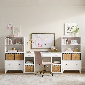 Keaton Storage Desk &amp; Bookcase Set (116")