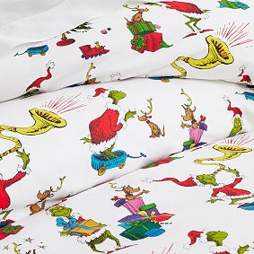 Dr. Seuss's The Grinch™  &amp; Max™ Organic Flannel Duvet Cover
