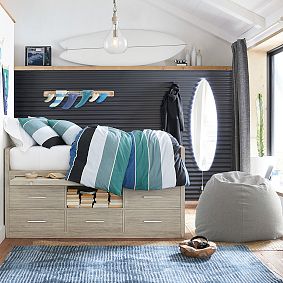 Large Chenille Plain Weave Washed Grey Bean Bag Chair