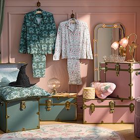 <i>Wicked</i> Glinda Ruffle Classic Long Bamboo Viscose Pajama Set