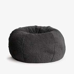 Medium Sherpa Charcoal Bean Bag Chair