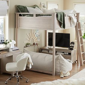 Double Eco Performance Textured Weave Oat Modern Bean Bag Lounger