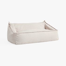 Double Eco Performance Textured Weave Oat Modern Bean Bag Lounger