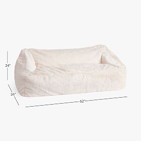Double Polar Bear Faux Fur Ivory Modern Bean Bag Lounger