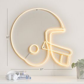 Football Helmet Neon Wall Light