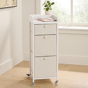 Tall Plug-In Rolling Cart with AC Plug and USB A/C (35")