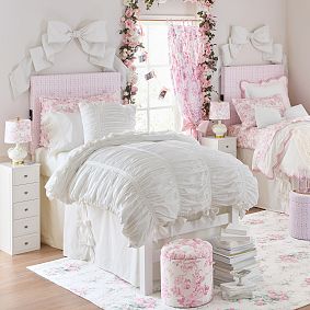 LoveShackFancy Tufted Round Storage Ottoman