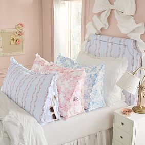 LoveShackFancy Garden Damask Ruffle Wedge Pillow