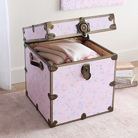 LoveShackFancy Windsor Rose Viola Cube Dorm Trunk (18")