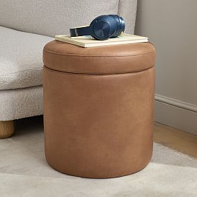 Simple Round Storage Ottoman
