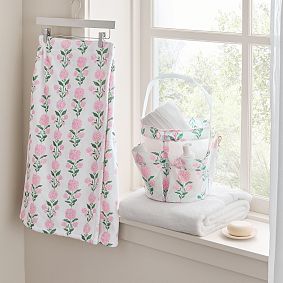 Hydrangea Bath Wrap &amp; Shower Caddy Set