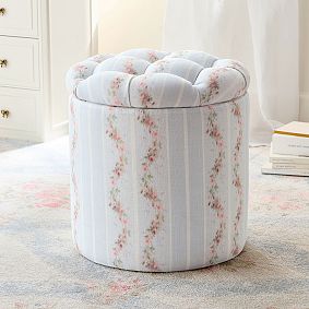 LoveShackFancy Tufted Round Storage Ottoman