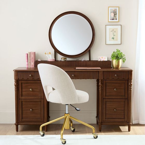 Chris Loves Julia Aged Oak Smart Vanity Desk | Pottery Barn Teen Chris Loves Julia Aged Oak Smart Vanity Desk | Pottery Barn Teen