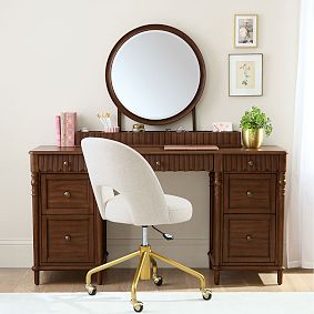 Chris Loves Julia Scallop Storage Vanity Desk (65")