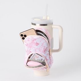 LoveShackFancy Pink Damask Mini Water Bottle Backpack