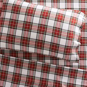 Open Box:  Morgan Plaid Organic Flannel Sheet Set