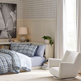 Eco Performance Textured Weave Oatmeal Lennon Low Swivel Chair