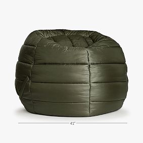 Large Forest Green Puffer Bean Bag Chair