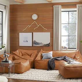 Modern Bean Bag Lounger Sectional Set