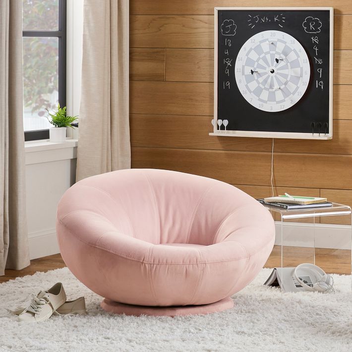 Performance Everyday Velvet Rose Groovy Swivel Chair | Pottery