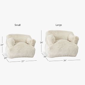 Open Box:  Polar Bear Faux-Fur Ivory Eco Lounger