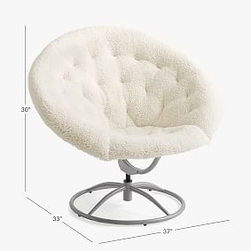 Sherpa Ivory Hang-A-Round Swivel Chair